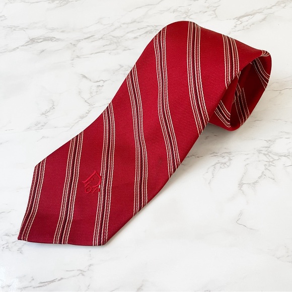 Dior Other - Vintage Christian Dior Red Striped Mens Tie Long